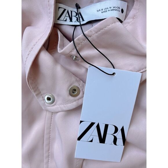 NWT Zara Pocketed Flowy Jacket in Pale Pink, Size Medium - Picture 12 of 15